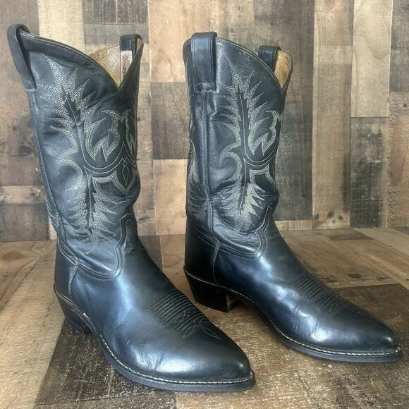 Tony Lama Vintage Black Western Cowboy Boots Mens 11 EE